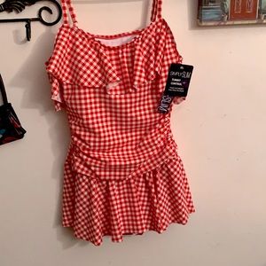 1 piece simply slim swim suit.